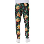 Watercolor Gingerbread Pattern Print Scuba Joggers