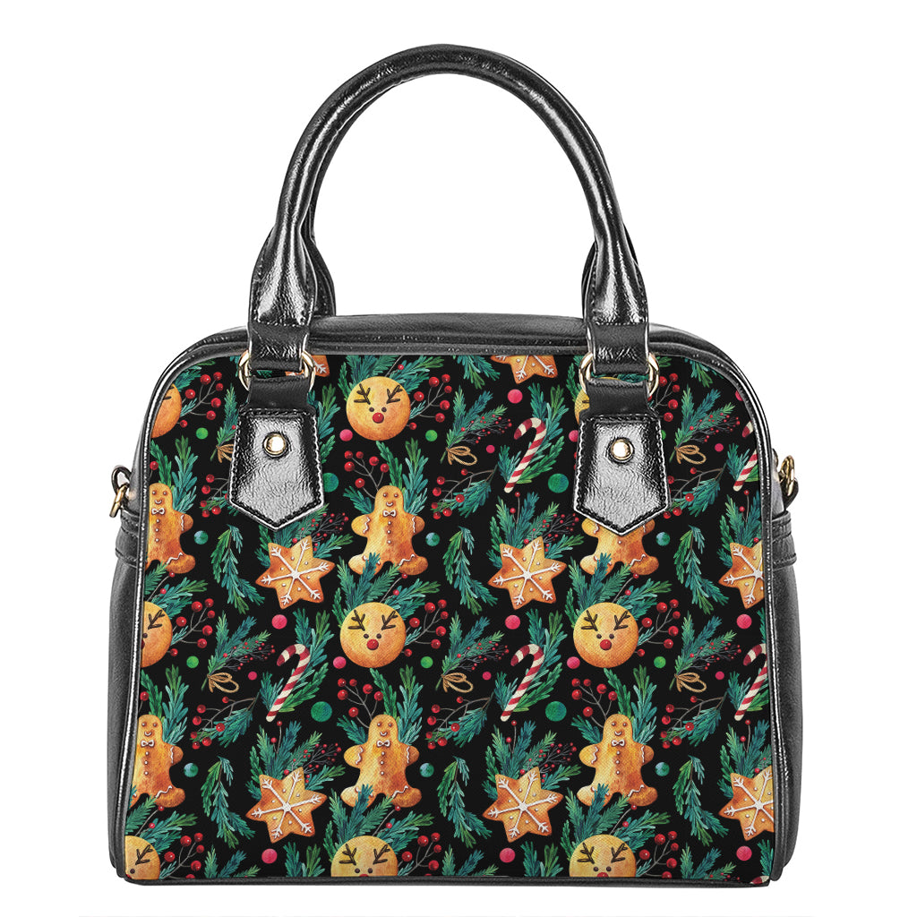 Watercolor Gingerbread Pattern Print Shoulder Handbag