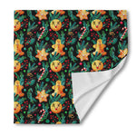 Watercolor Gingerbread Pattern Print Silk Bandana