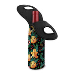 Watercolor Gingerbread Pattern Print Single Neoprene Wine Tote