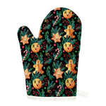 Watercolor Gingerbread Pattern Print Single Oven Mitt