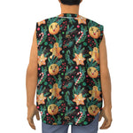 Watercolor Gingerbread Pattern Print Sleeveless Baseball Jersey