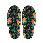 Watercolor Gingerbread Pattern Print Slippers