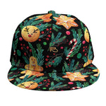 Watercolor Gingerbread Pattern Print Snapback Cap