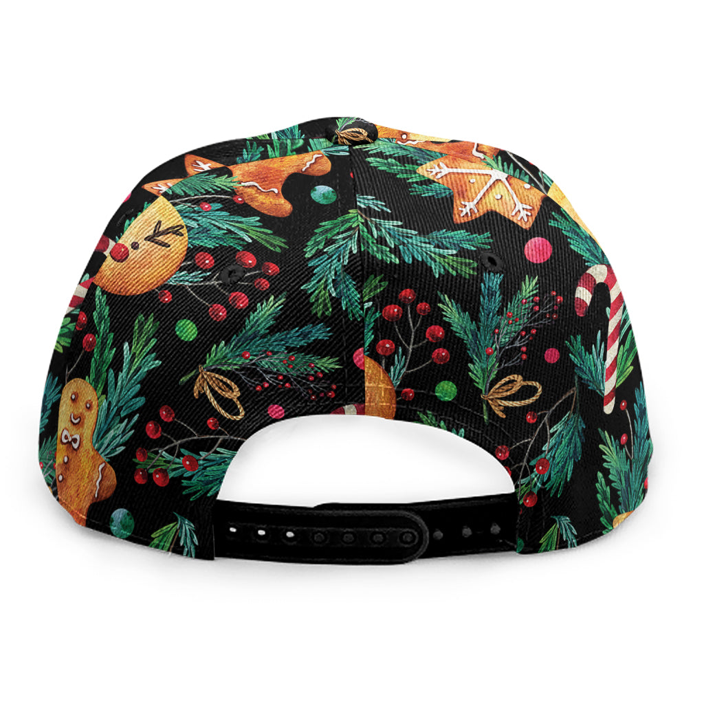 Watercolor Gingerbread Pattern Print Snapback Cap