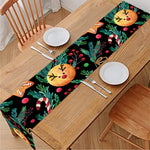Watercolor Gingerbread Pattern Print Table Runner