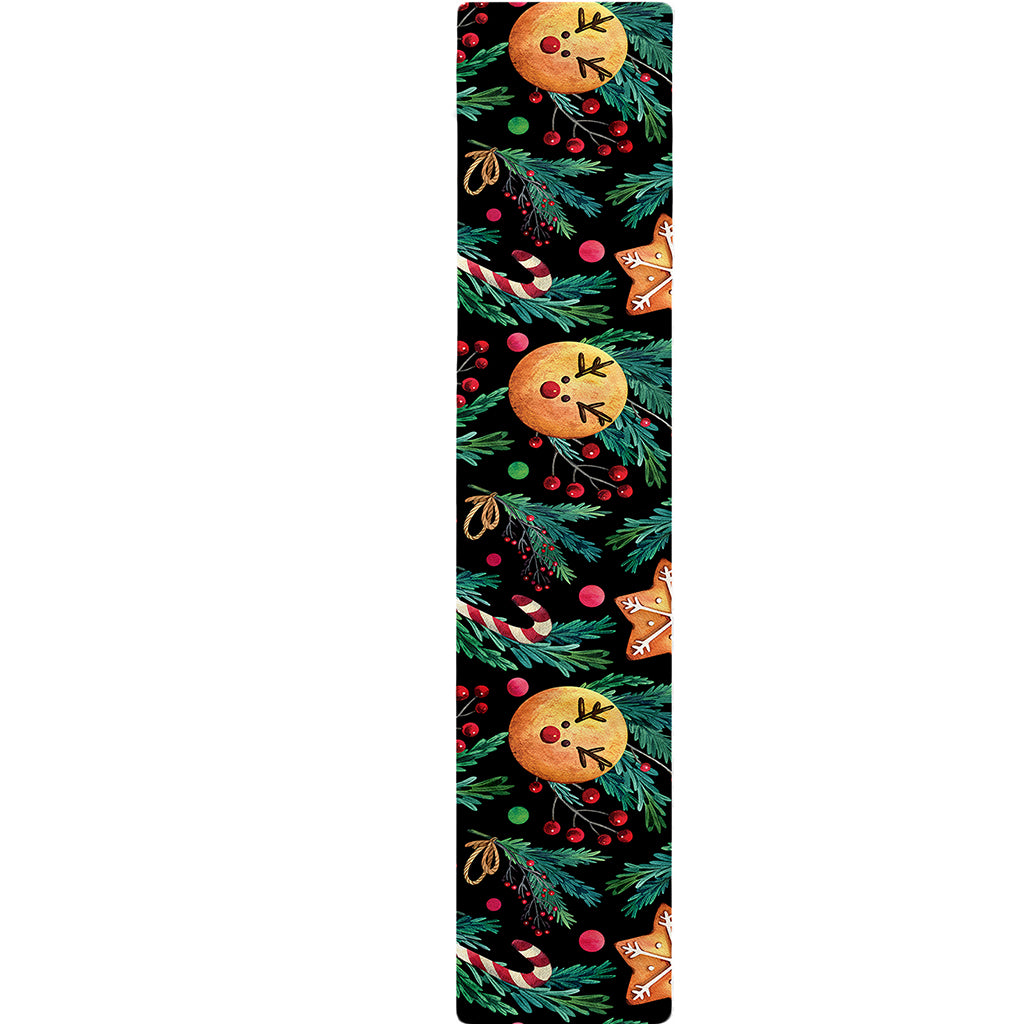 Watercolor Gingerbread Pattern Print Table Runner