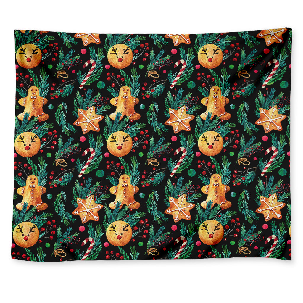 Watercolor Gingerbread Pattern Print Tapestry
