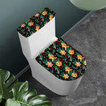 Watercolor Gingerbread Pattern Print Toilet Lid And Tank Cover Set