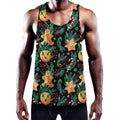 Watercolor Gingerbread Pattern Print Men's Workout Tank Top