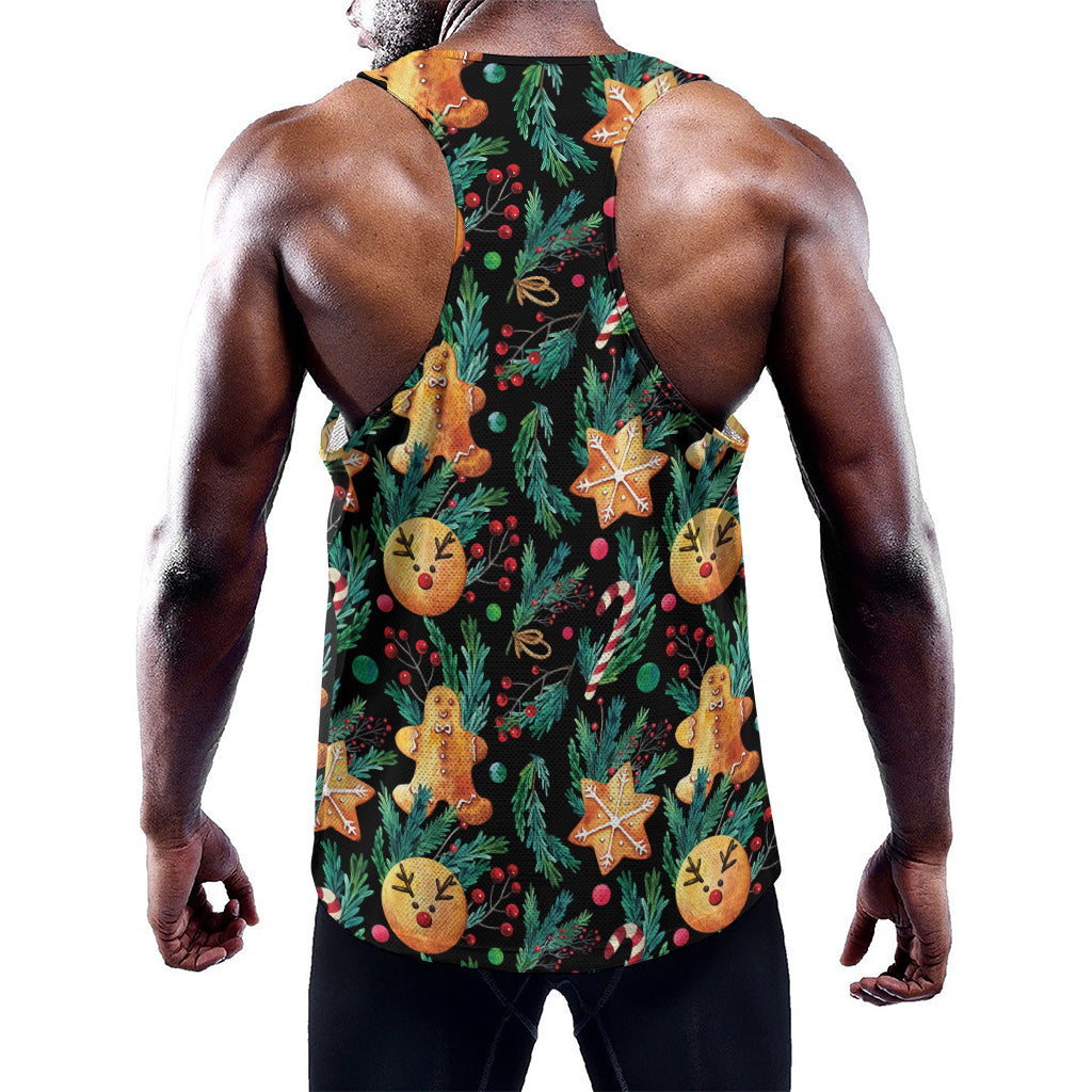 Watercolor Gingerbread Pattern Print Training Tank Top