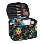Watercolor Gingerbread Pattern Print Travel Makeup Bag