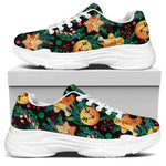 Watercolor Gingerbread Pattern Print White Chunky Shoes