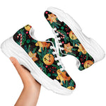 Watercolor Gingerbread Pattern Print White Chunky Shoes