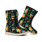 Watercolor Gingerbread Pattern Print Winter Boots
