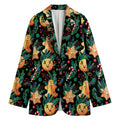 Watercolor Gingerbread Pattern Print Women's Blazer