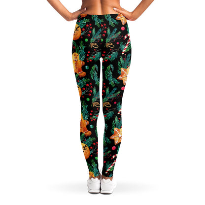 Watercolor Gingerbread Pattern Print Women's Leggings