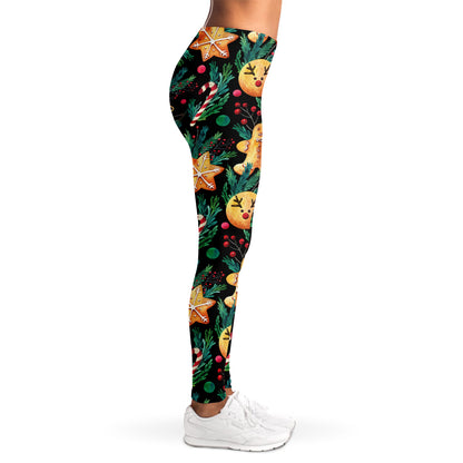Watercolor Gingerbread Pattern Print Women's Leggings