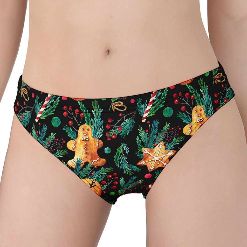 Watercolor Gingerbread Pattern Print Women's Panties