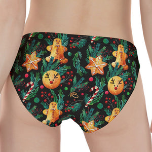 Watercolor Gingerbread Pattern Print Women's Panties