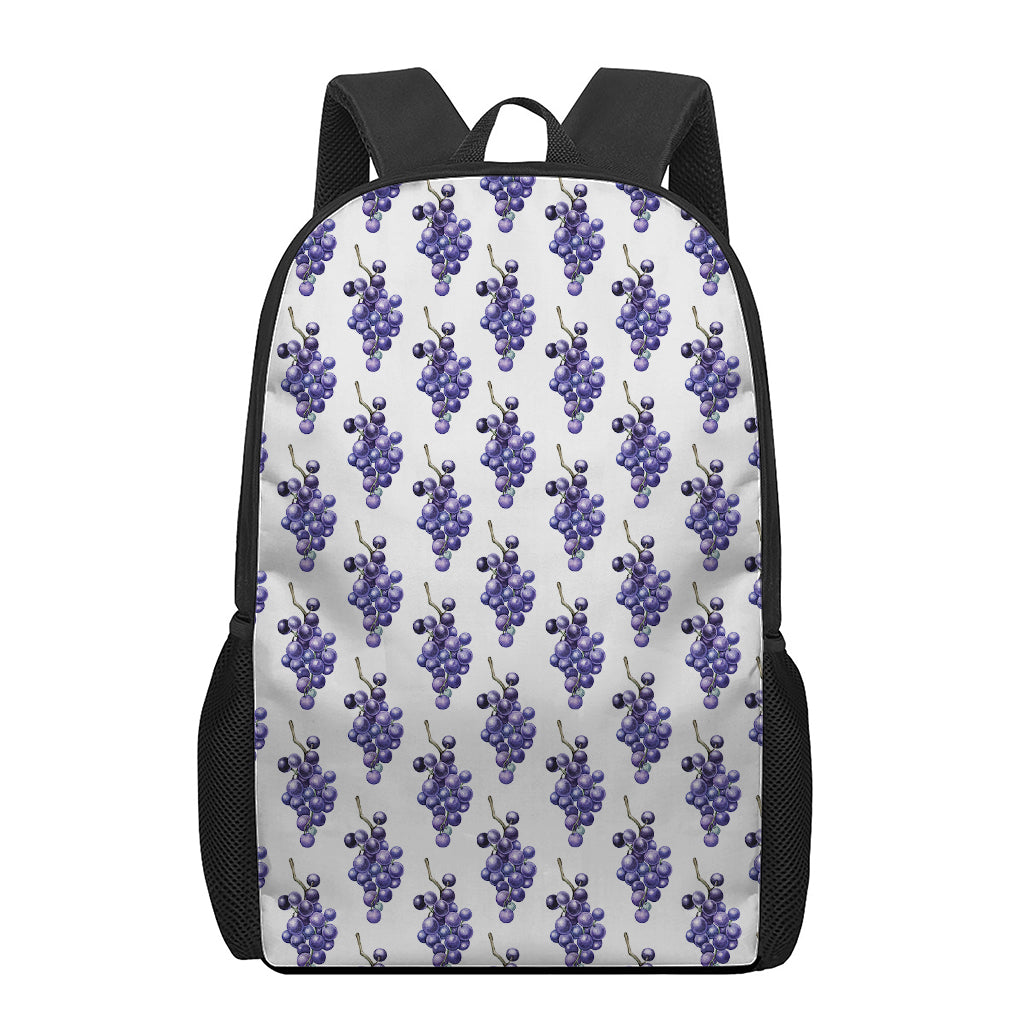 Watercolor Grape Pattern Print 17 Inch Backpack