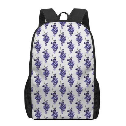 Watercolor Grape Pattern Print 17 Inch Backpack
