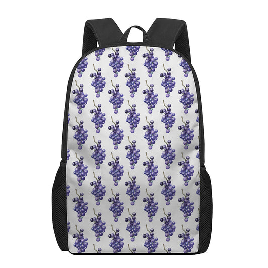 Watercolor Grape Pattern Print 17 Inch Backpack