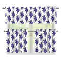 Watercolor Grape Pattern Print 3 Piece Kitchen Curtains