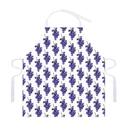 Watercolor Grape Pattern Print Adjustable Apron
