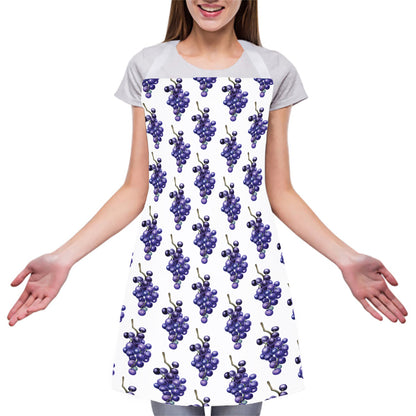 Watercolor Grape Pattern Print Adjustable Apron