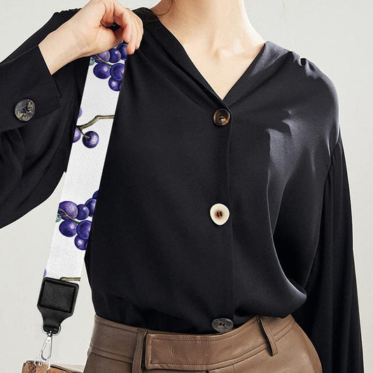 Watercolor Grape Pattern Print Bag Strap