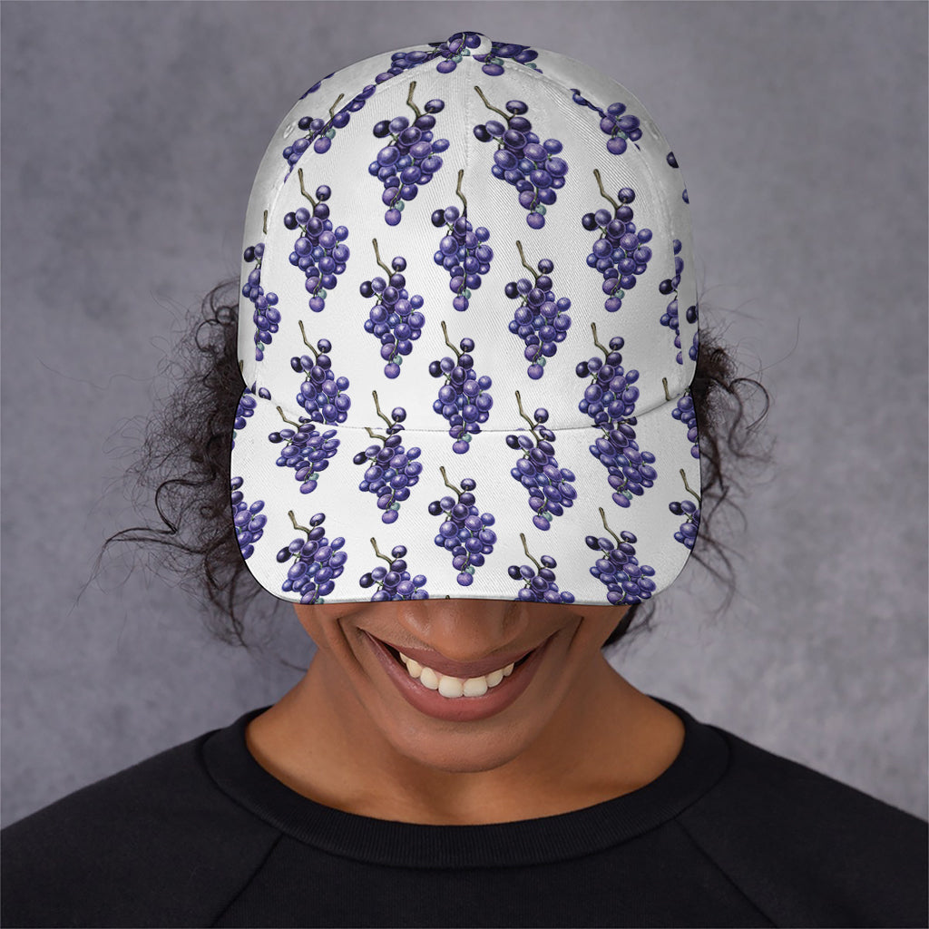 Watercolor Grape Pattern Print Baseball Cap