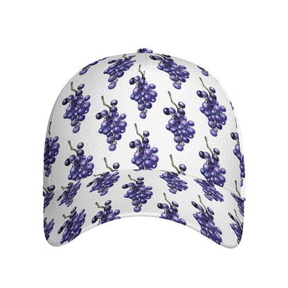 Watercolor Grape Pattern Print Baseball Cap