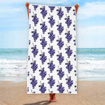 Watercolor Grape Pattern Print Beach Towel