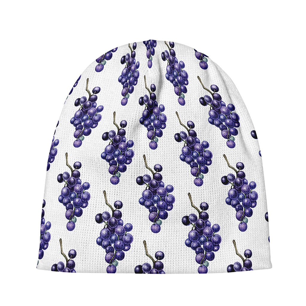 Watercolor Grape Pattern Print Beanie