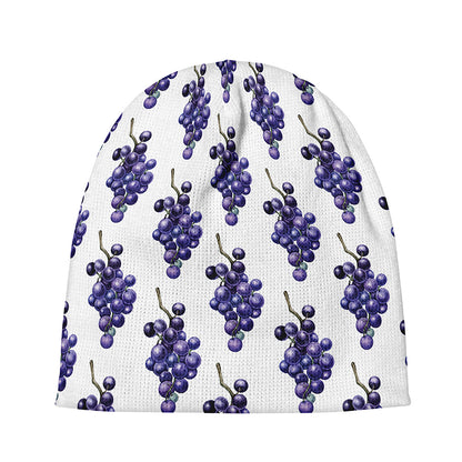 Watercolor Grape Pattern Print Beanie