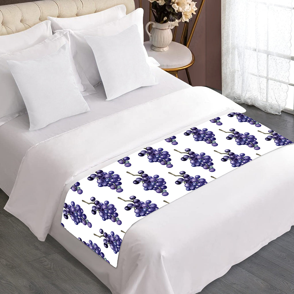 Watercolor Grape Pattern Print Bed Runner