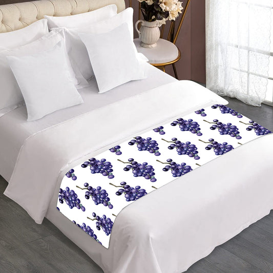 Watercolor Grape Pattern Print Bed Runner
