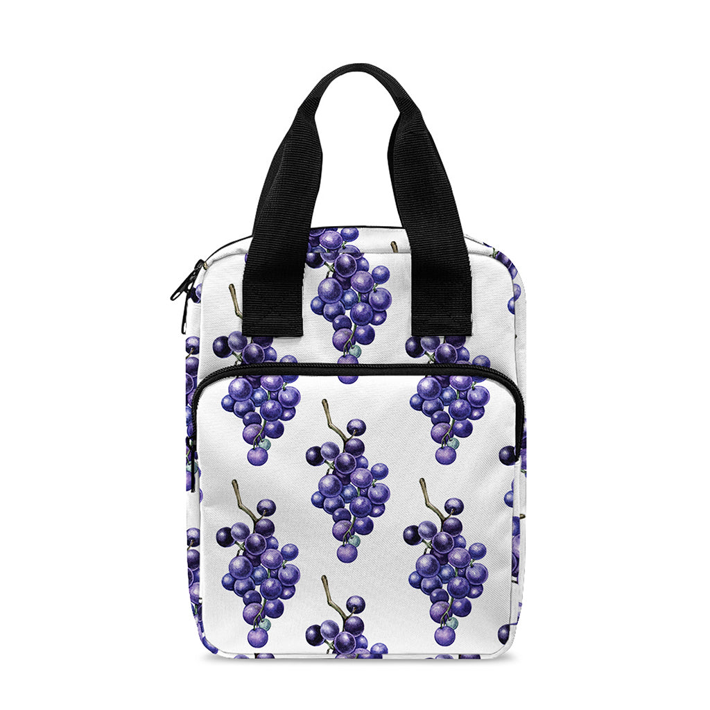 Watercolor Grape Pattern Print Bible Tote Bag