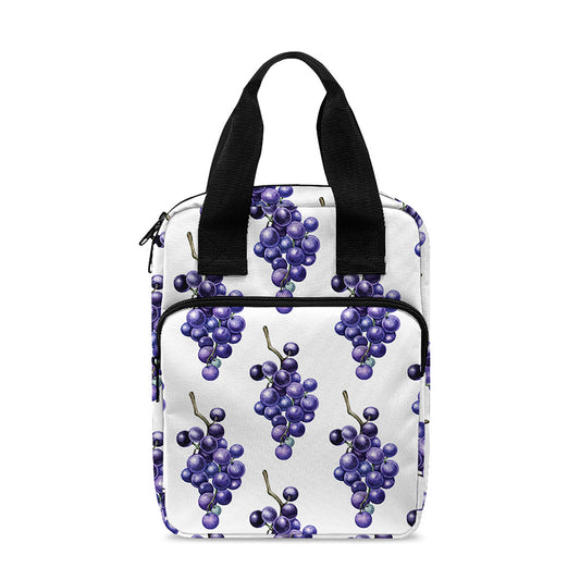 Watercolor Grape Pattern Print Bible Tote Bag