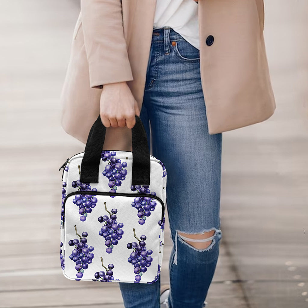 Watercolor Grape Pattern Print Bible Tote Bag