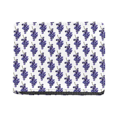 Watercolor Grape Pattern Print Bifold Wallet
