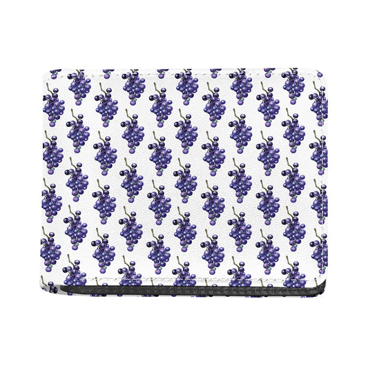 Watercolor Grape Pattern Print Bifold Wallet