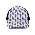 Watercolor Grape Pattern Print Black Mesh Trucker Hat