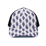 Watercolor Grape Pattern Print Black Mesh Trucker Cap