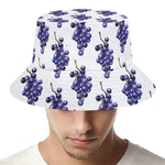 Watercolor Grape Pattern Print Bucket Hat