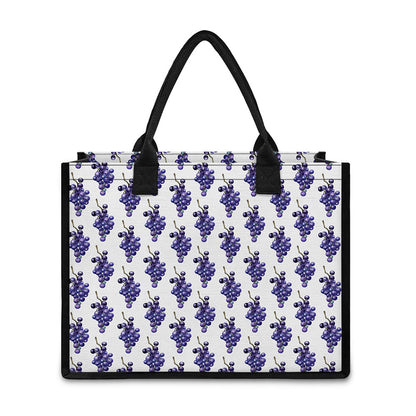 Watercolor Grape Pattern Print Canvas Tote Bag