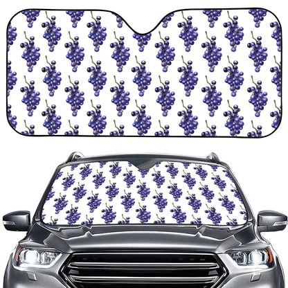 Watercolor Grape Pattern Print Car Windshield Sun Shade