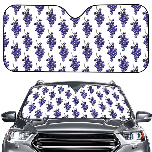 Watercolor Grape Pattern Print Car Windshield Sun Shade