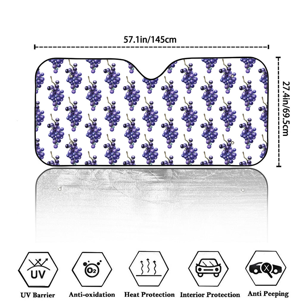 Watercolor Grape Pattern Print Car Windshield Sun Shade